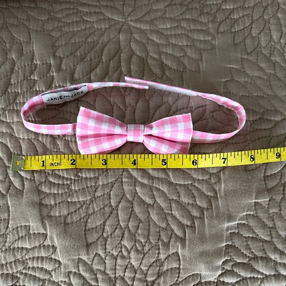 Janie and Jack Pink Checkered Kids Bow Tie